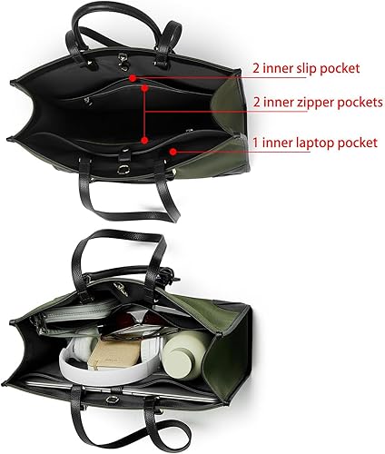 Miniatura 6 de DORIS&JACKY Maletín grande para mujer, bolso de hombro para computadora portátil de 15.6 pulgadas y bolsos de negocios de oficina