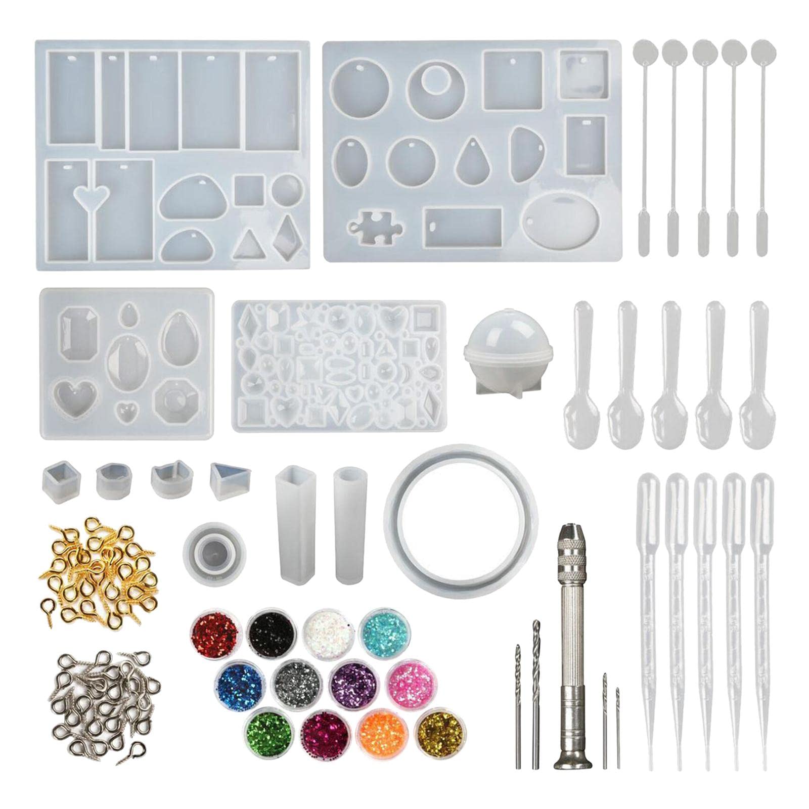 Enakshi 142pcs Resin Casting Molds Kit Silicone Jewelry Making Pendant Craft Moulds-picture-22