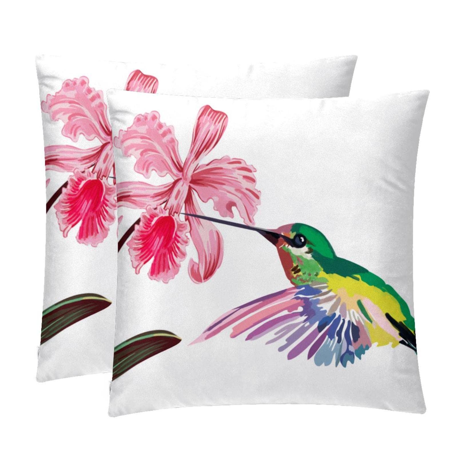 Housse de coussin lombaire fleur oiseau pour décoration maison de ferme vintage