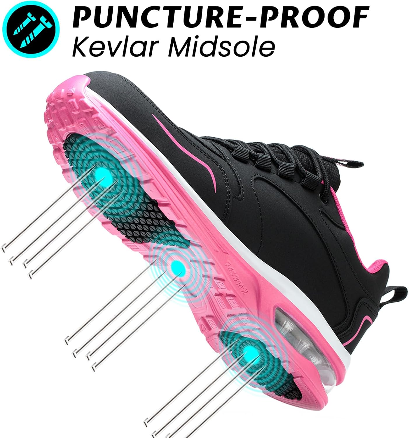 Waterproof Steel Toe Shoes for Women Non Slip Puncture Proof Safety Work Sneakers Comfortable Lightweight Fashion Footwear for Industrial Construction and Food Service - Image 6