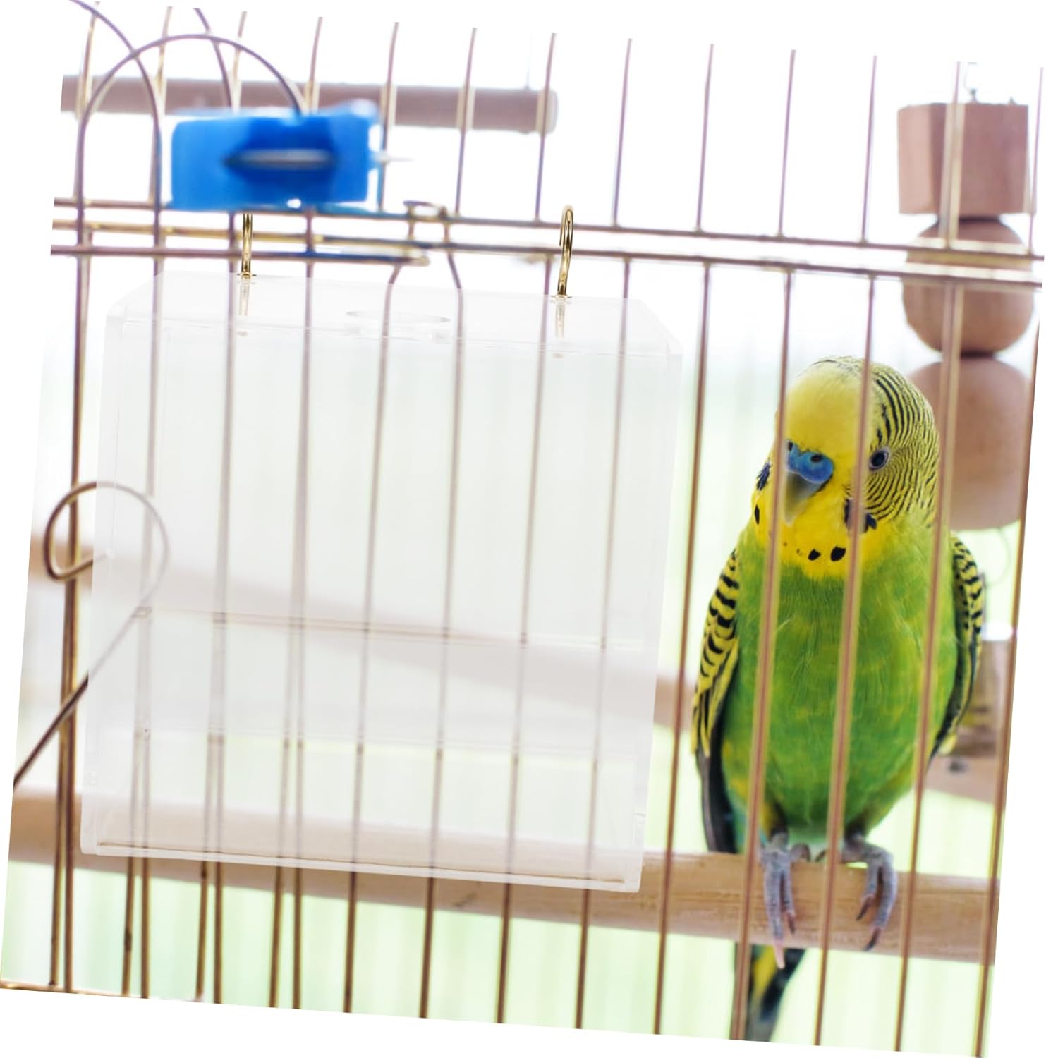 Kisangel 2pcs Bird Cage Mounted Bathtub Budgerigar Cube Bird Bath Box for Parakeets Canaries