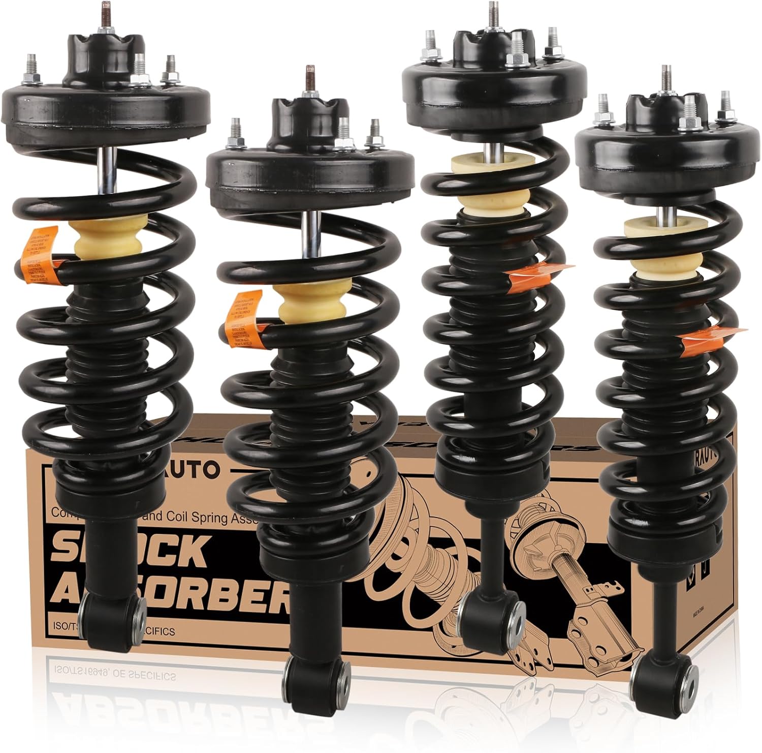 KUIPERAUTO Front and Rear Strut Assemblies with Coil Springs (Set of 4)