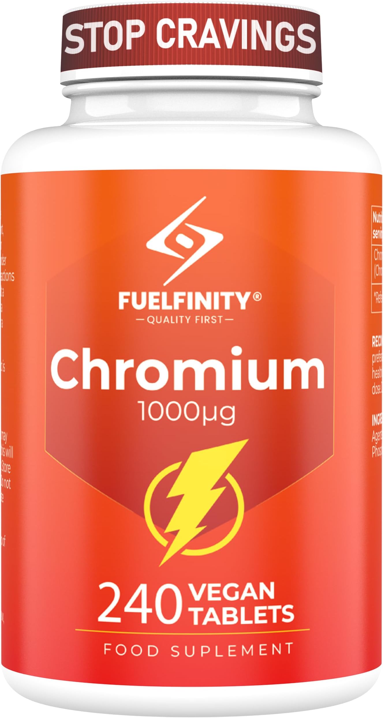 Chromium Picolinate 1000mcg - 240 Days Supply - Supports in reducing Sugar Cravings - FuelFinity® Quality at Highest Manufacturing Standards - Vegan