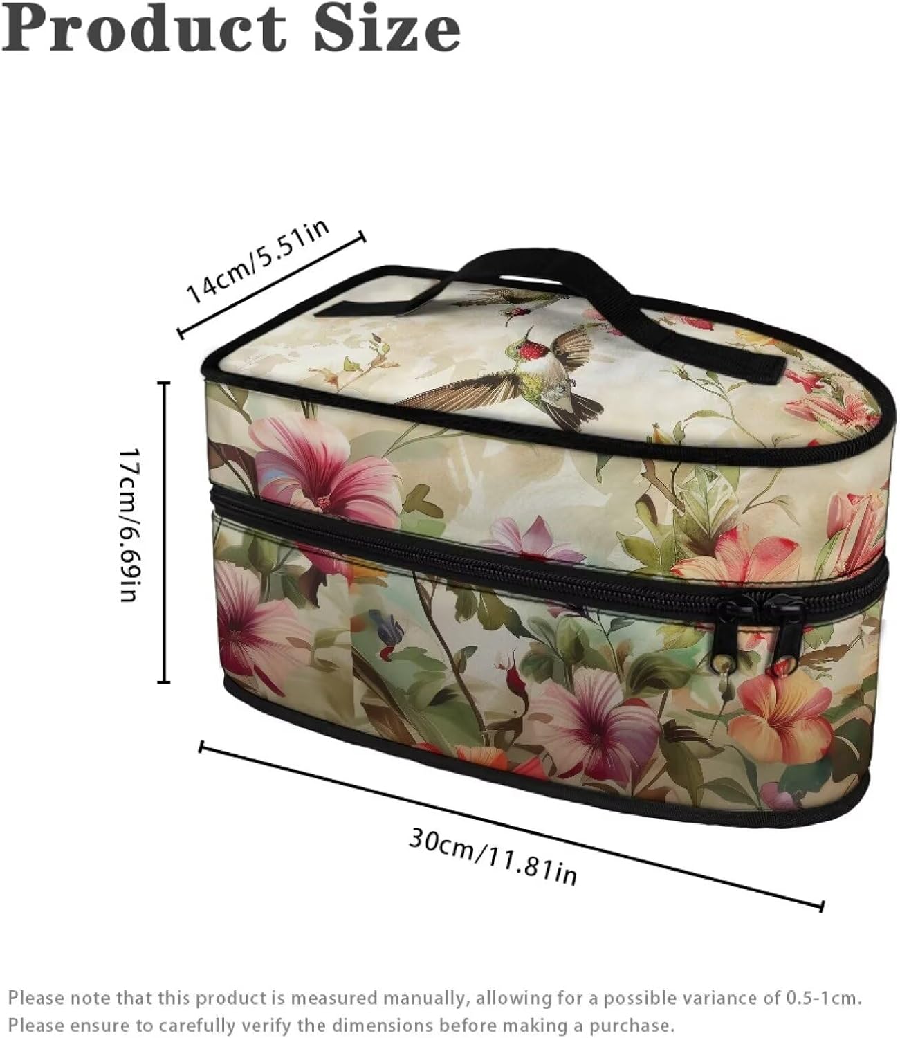 Steam Iron Case Bag Bird Flower Protective Iron Storage Bag Travel Carrying Case Fits Most Mini Size Irons