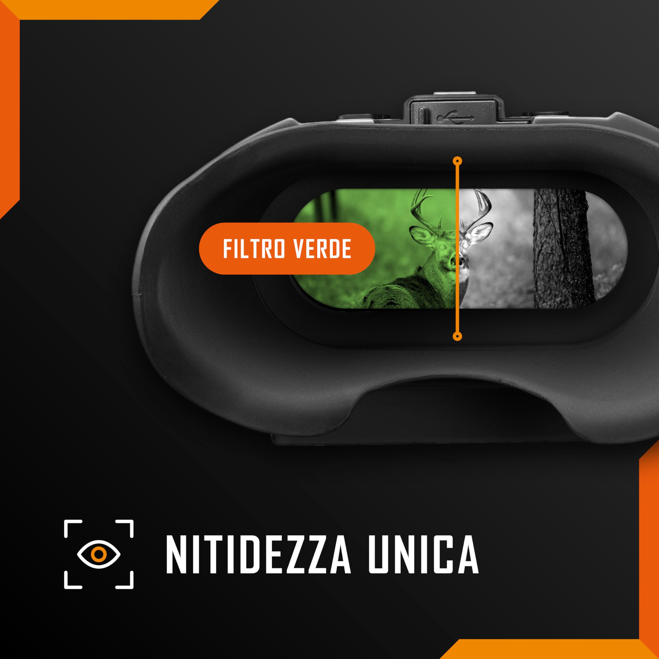 Nightfox Swift 2 Occhiali Visione Notturna | Montaggio sulla Testa | Ingrandimento 1x | 1080P HD | Ricaricabile USB | Binocolo Visione Notturna Digitale a Infrarossi
