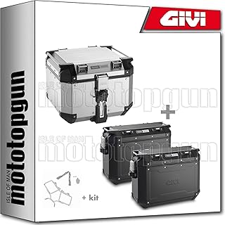 GIVI TOPCASE TREKKER OUTBACK OBKN42A + TRAGER + SEITENKOFFER TREKKER OUTBACK OBKN37BPACK2 + STAHLROHR-SEITENTRAEGER KOMPAT...