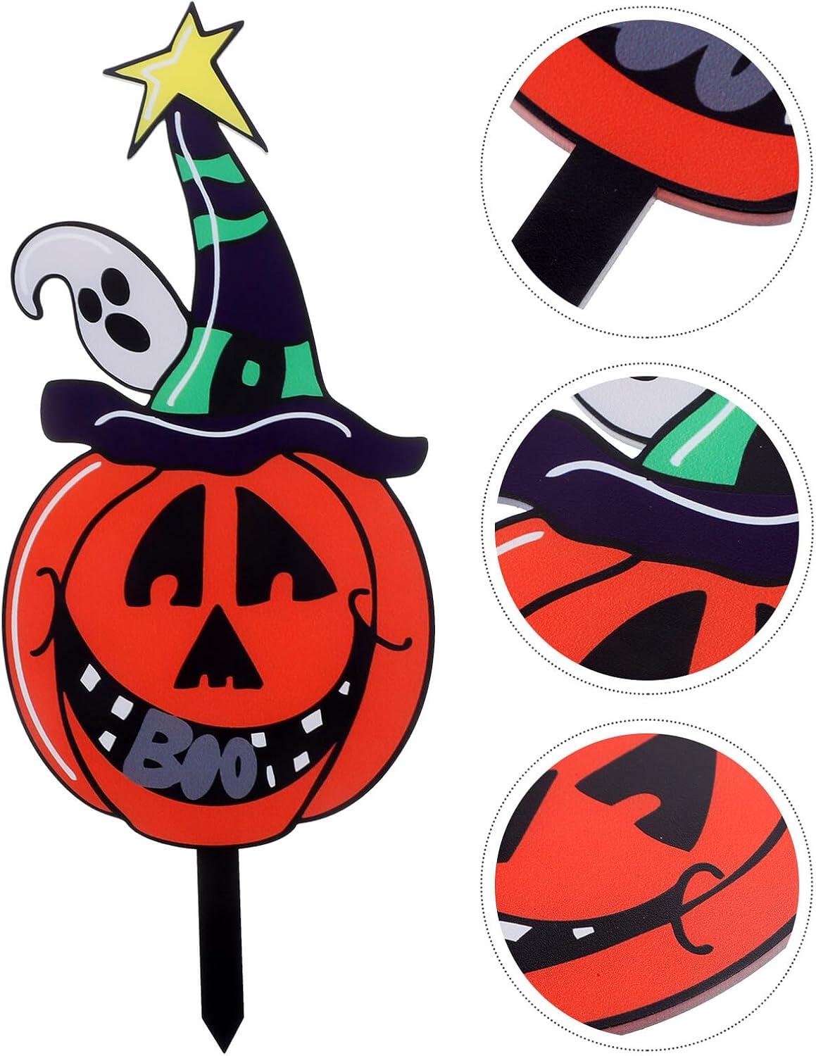 Abaodam Halloween Decorative Pumpkin Yard Sign with Colorful Expressions, 3mm Acrylic Double-sided Printing, Outdoor Lawn Festival Decoration for Halloween Garden and Party