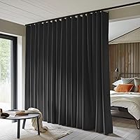 Makefeileshade 100% Blackout Room Divider Curtains 8.3ft x 7ft - Thermal Insulated Noise Reducing Privacy Panels for Bedroom Living Room