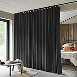 Room Divider Curtains Total Blackout Privacy Curtain Panel Room Thermal Insulated Noise Reduction Curtains for Bedroom Window Living Room Ceiling Track Curtain W 8.3 ft × H 7 ft Black Black 100'W x 84'L (Pack of 1)