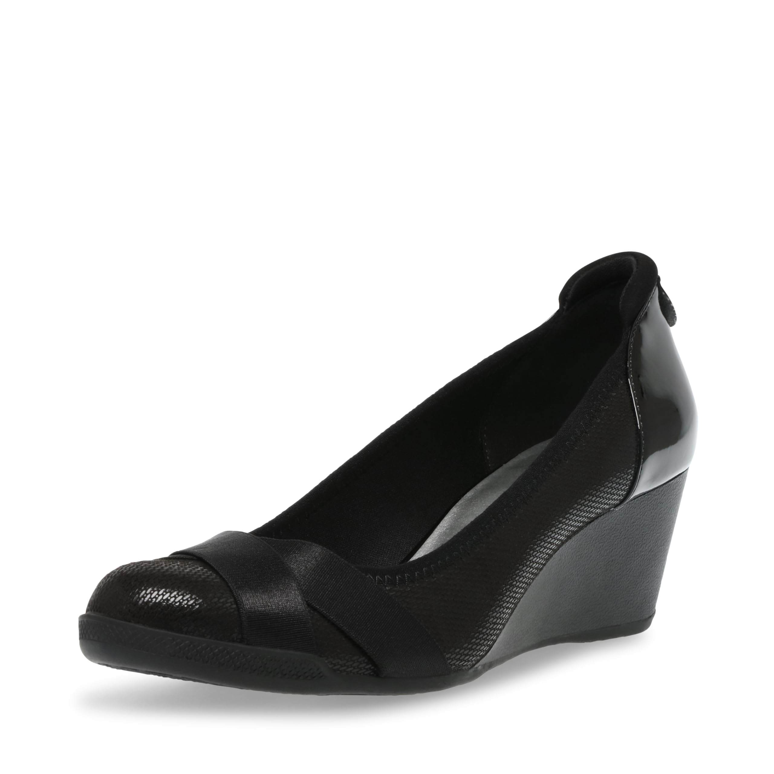 Anne Klein Women's Timeout Wedge Pump, Black, 8 UK