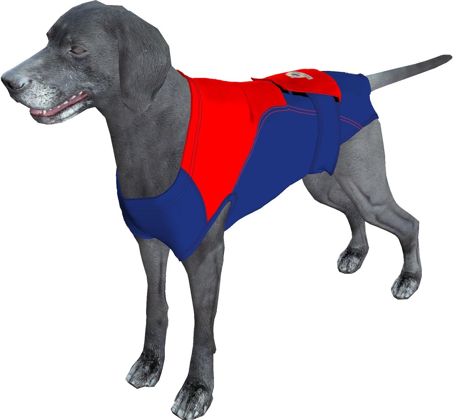 Surgi Snuggly Dog Surgery Recovery Suit – Dog Onesie for Post Surgery Recovery, Female Spay & Male Neuter – Surgical Suit for Dogs, E-Collar Cone Alternative, Double Blue - XL Long - 23" - 26" (EC)