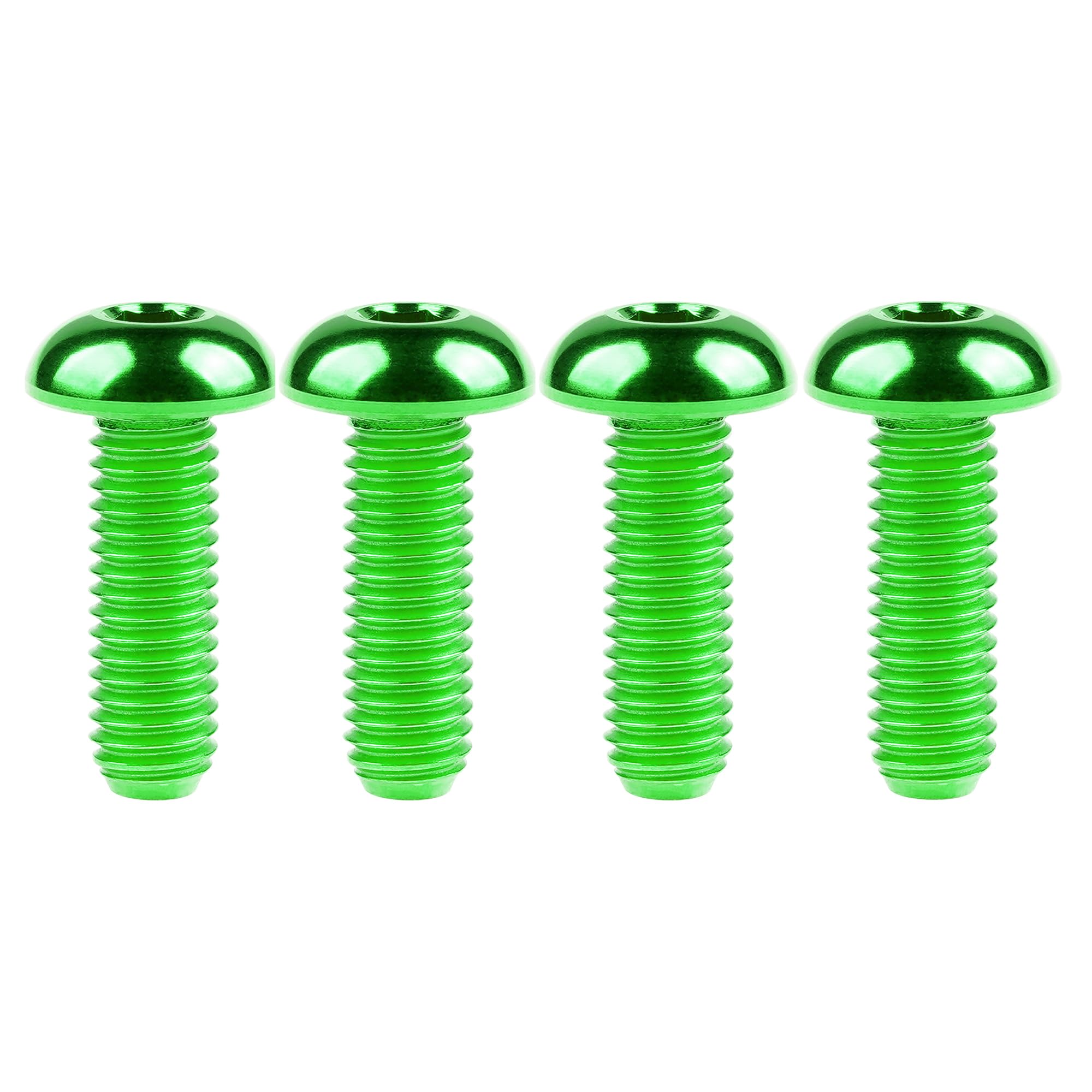 Ruifu M5 Titanium Gr5 Allen Button cap Screws Bolts 8 10 12 15 18 20 25 30mm for Bicycle Water Bottle Cage (Pack of 4) (Green, M5x18mm)