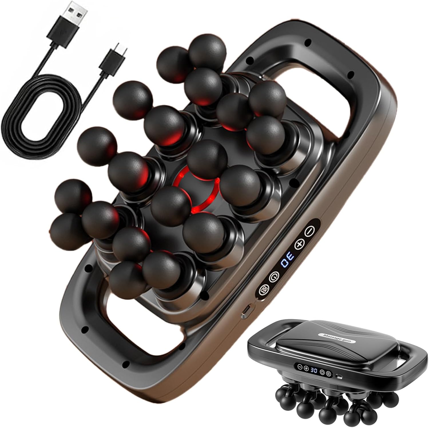 Therapulse Pro Massage, 2026 New Evasea Massager, 20-Head Massage Gun Set with 3 Modes & 30 Intensities, For Back, Shoulders, Legs, Body Relax (16-heads-Black) Therapulse Pro Massage, 2026 New Evasea Massager, 20-Head Massage Gun Set with 3 Modes & 30 Intensities, For Back, Shoulders, Legs, Body Relax (16-heads-Black)