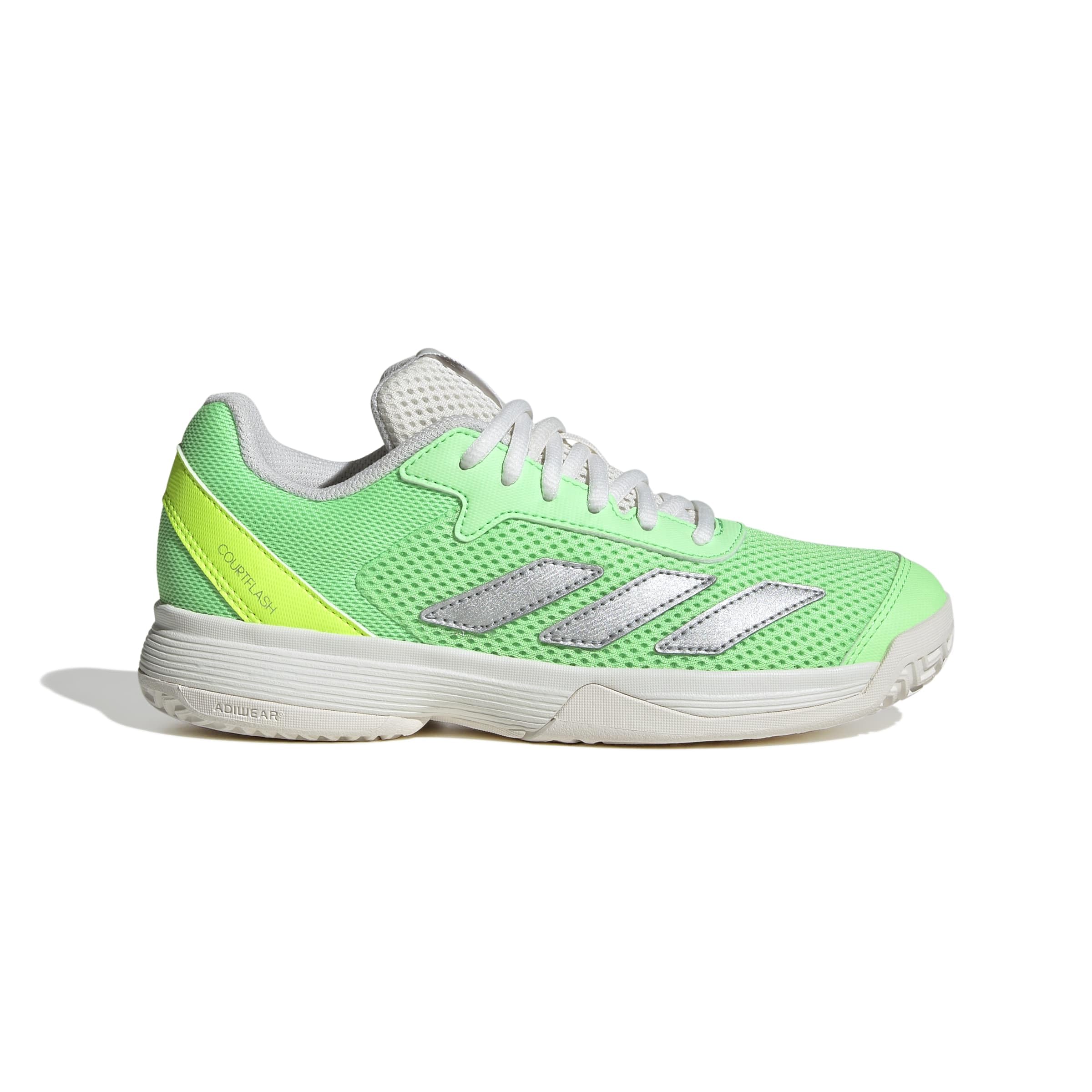 adidas Uniseks - dzieci Courtflash Kids Tennis Shoes, Pure Teal/Silver Metallic/Lucid Lemon, 35 EU