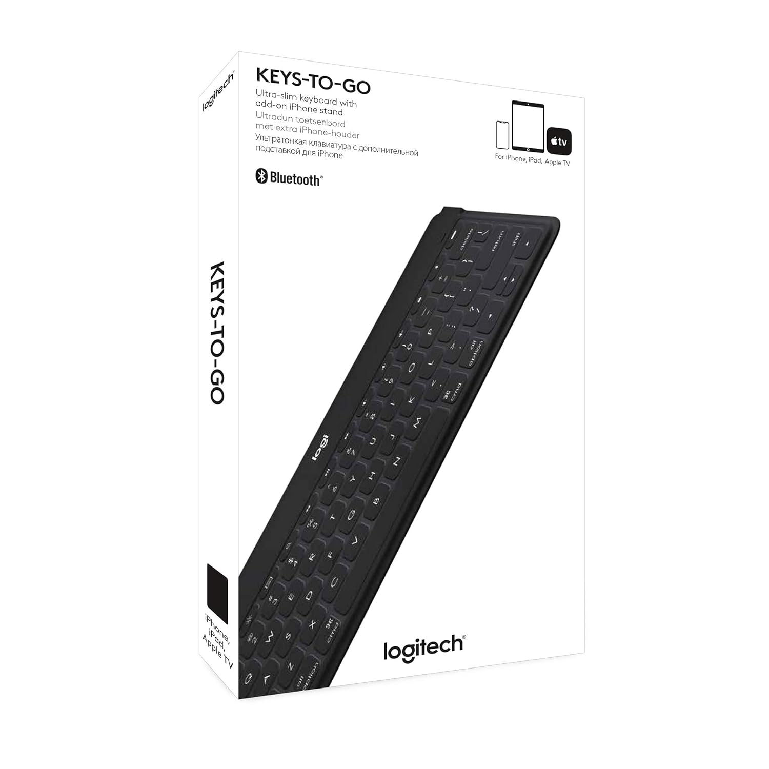 Logitech Keys-to-Go Ultra-Portable, Stand-Alone Keyboard COMPATIBLE DEVICES all iOS devices including iPad, iPhone and Apple TV 920-006701 (Renewed)