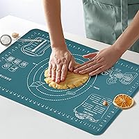 Vista 23 de Tapete de silicona, 24 x 36 pulgadas, extra grande, antiadherente, para hornear, con medición, tapete grueso reutilizable para mostrador de hojas