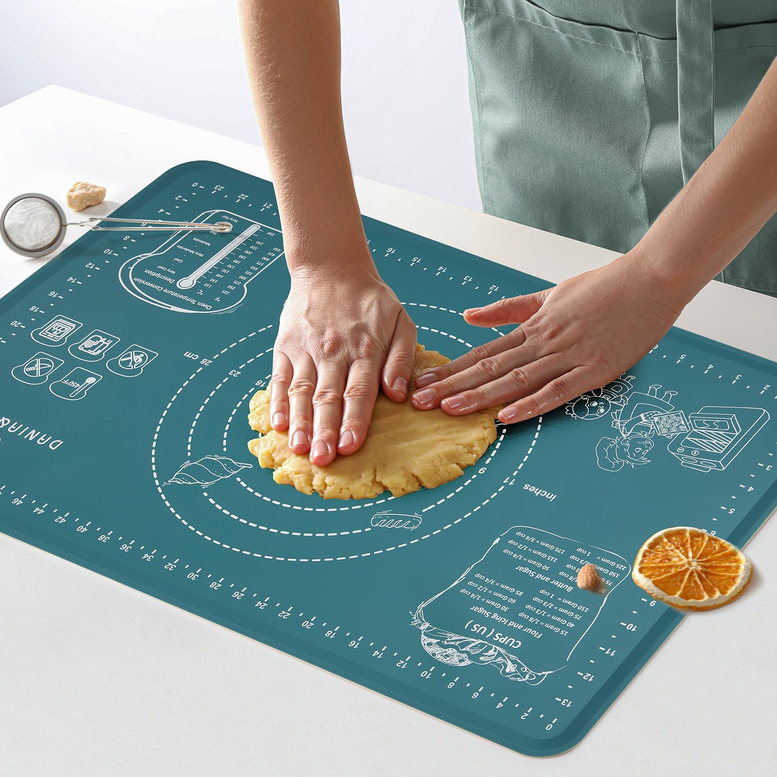 DANIA &amp; DEAN Mom Theme 26"x16" Extra Thick Silicone Baking Mat for Pastry