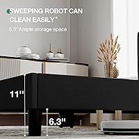 Vista 30 de Novilla Base de cama de plataforma tamaño Queen con cabecera ajustable tapizada, marco de cama Queen, no necesita somier, sin ruido, fácil montaje