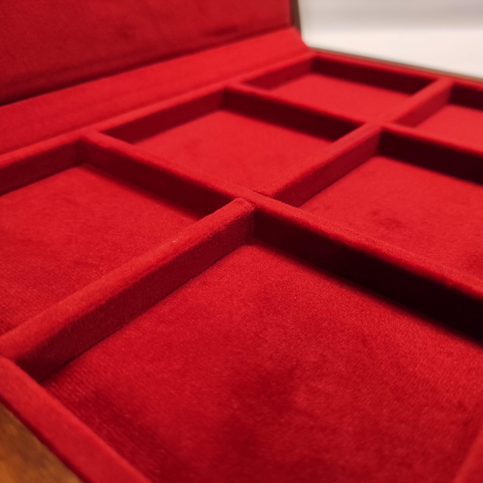 Caja expositora para Monedas y medallas de colección 6 Compartimentos Madera Artesanal numismática Personalizable Estuche coleccionista