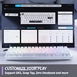 ATTACK SHARK X68 HE 8000Hz Rapid Trigger Keyboard, 0.01mm RT Accuracy Wired Gaming Keyboard with Magnetic Switch, Adjustable Actuation, Rapid Trigger, Snap Tap, RGB Lighting for PC/Mac, White Contours - 6