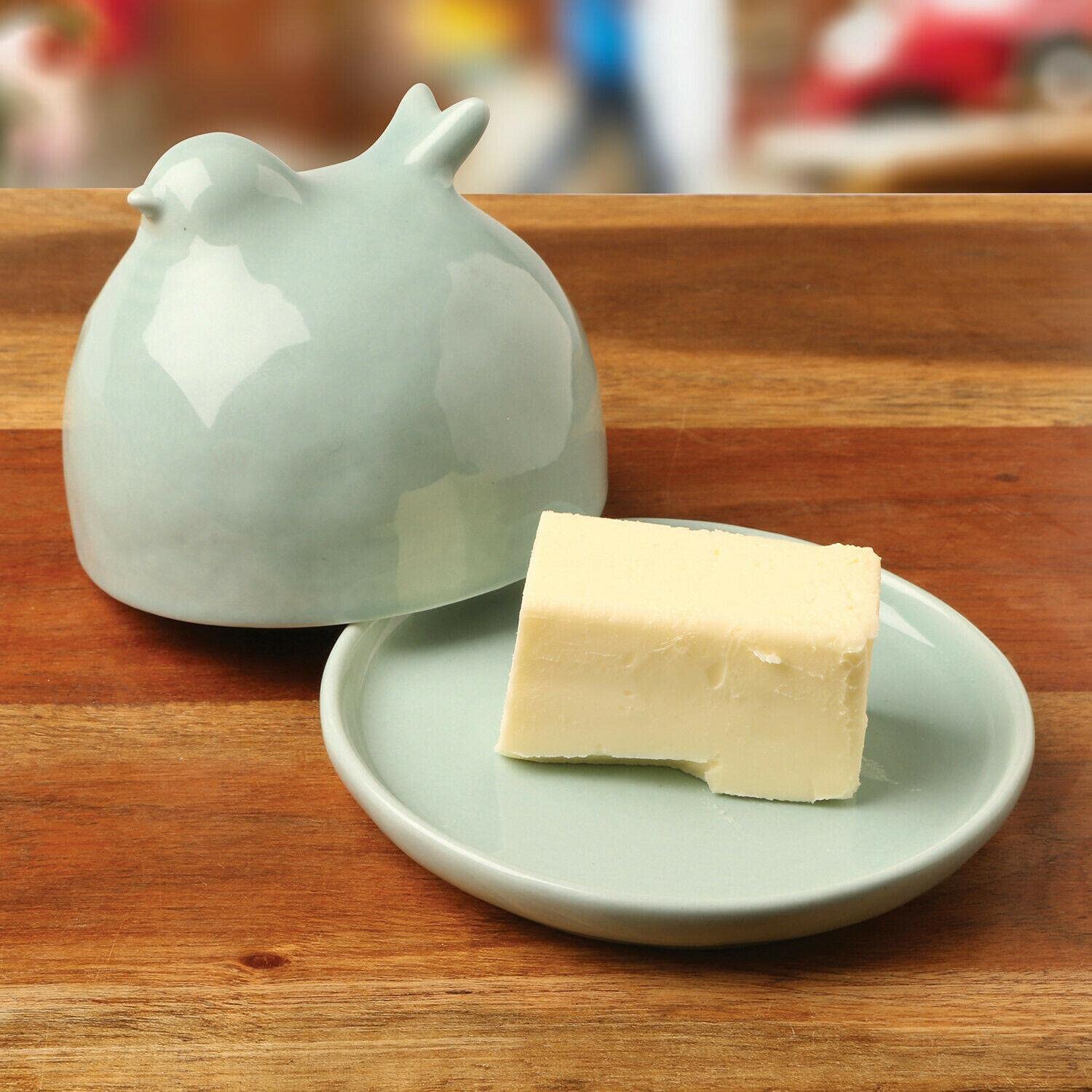 Plato de Mantequilla con Tapa, recipientes de Almacenamiento Plato de Mantequilla Almacenamiento de Cocina Mantequera para encimera