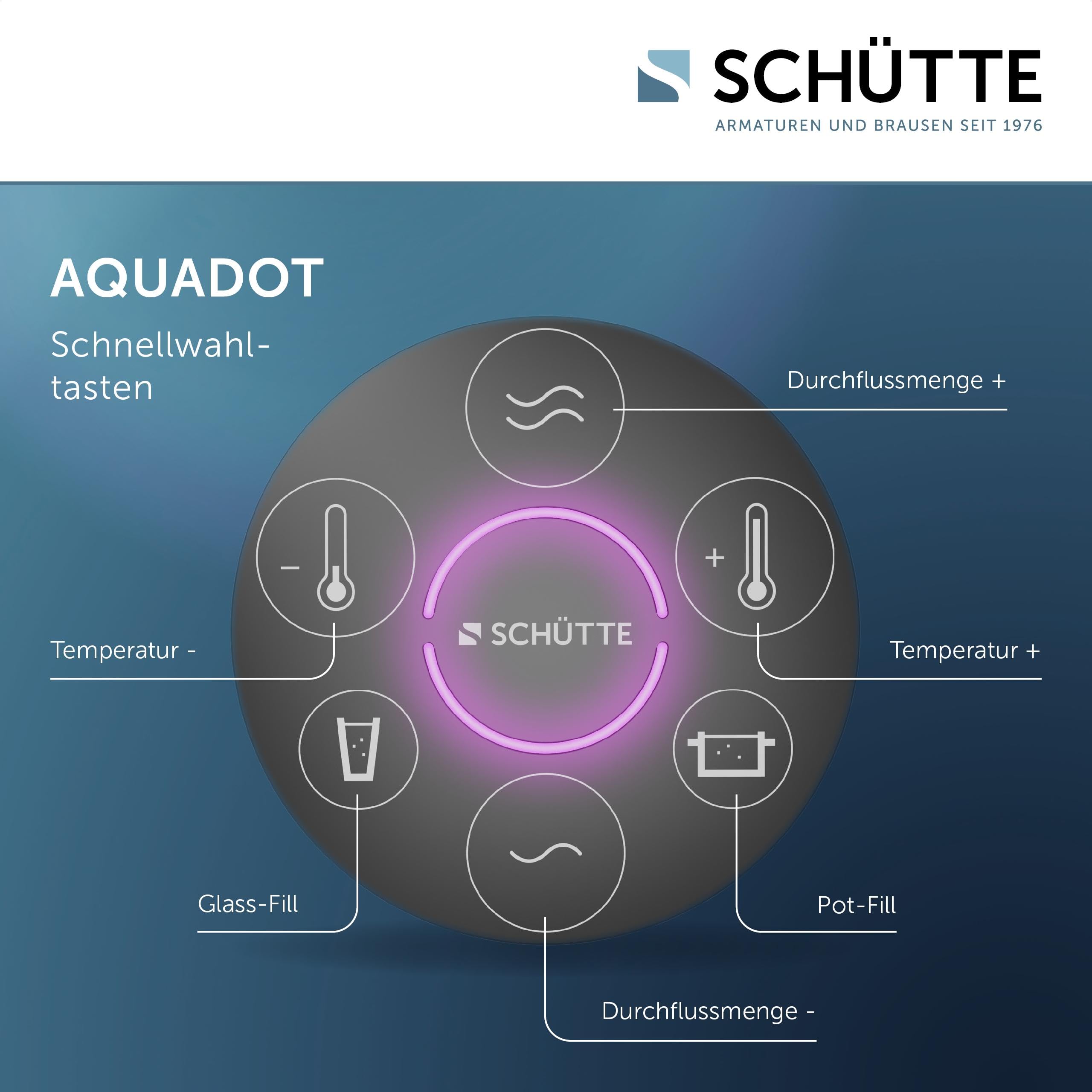 SCHÜTTE Aquadot, rubinetto digitale per lavello con controllo intelligente, rubinetto moderno da cucina con tubo soft touch, effetto acciaio inox/nero