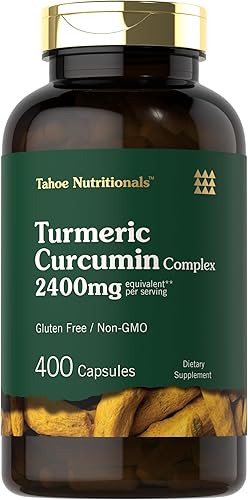 Miniatura 1 de Carlyle Suplemento de curcumina de cúrcuma de 2400 mg  400 cápsulas en polvo  Complejo sin OMG, sin gluten  Tahoe Naturals