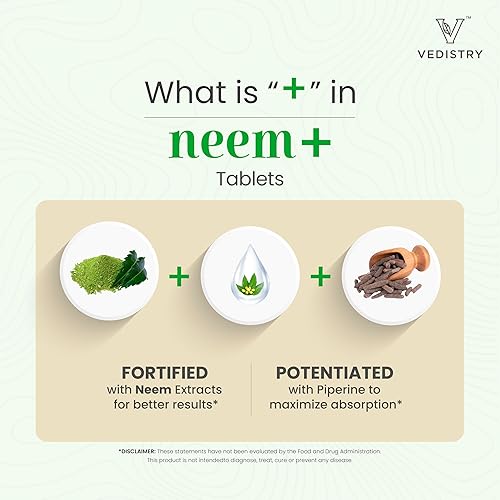 Miniatura 4 de Suplementos de extracto de hoja de Neem+  1100 mg apoya la piel clara, la desintoxicación y la salud inmunológica  Reduce el acné y promueve la piel