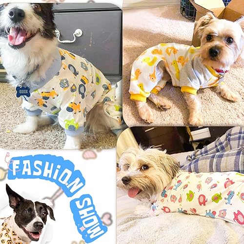 Miniatura 2 de paquete de 2 enterizos acogedores para Perros Gatos Cachorros monos Pijamas algodón Pelele de mascota , m