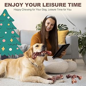 Kseroo Dog Toys for Aggressive Chewers - 3 Pack Bacon Flavored Indestructible Dog Toy, Big Tough Chew Bone for Medium Large Breed 25-80lbs to Keep Them Busy, Hollidy Dog Gift (Brown)