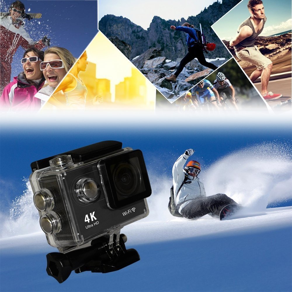 PRO CAM 4K SPORT ACTION WIFI DV CAMERA ULTRA HD 16MP VIDEOCAMERA SUBACQUEA 30 MT MINI VIDEOCAMERA (MICRO SD 16 GB INCLUSA)