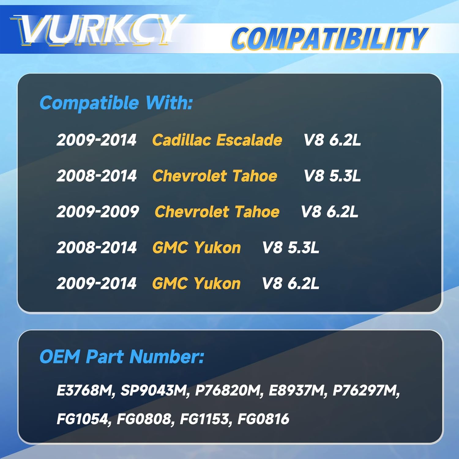 Electric Fuel Pump Module Assembly with Pressure Sensor Compatible with 2008-2014 Chevrolet Tahoe & GMC Yukon, 2009-2014 Cadillac Escalade, V8 5.3L/ V8 6.2L, Replace E3768M P76297M