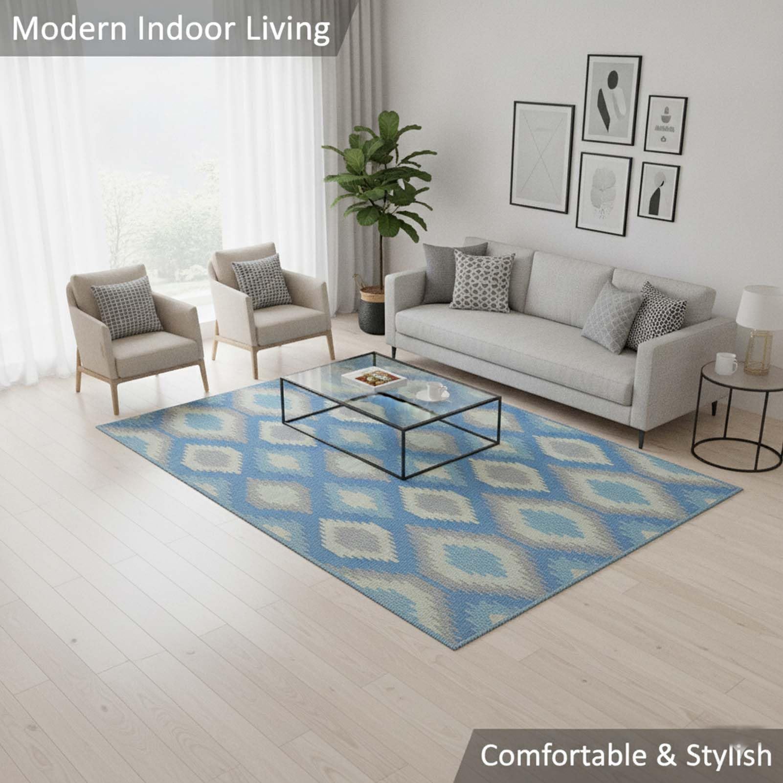 Grand Tapis d'Extérieur, Tapis de Terrasse en Velours Cristal Doux avec Base Antidérapante, Tapis de Sol Lavable, Facile à Nettoyer, pour Terrasse, Deck, Balcon, Jardin
