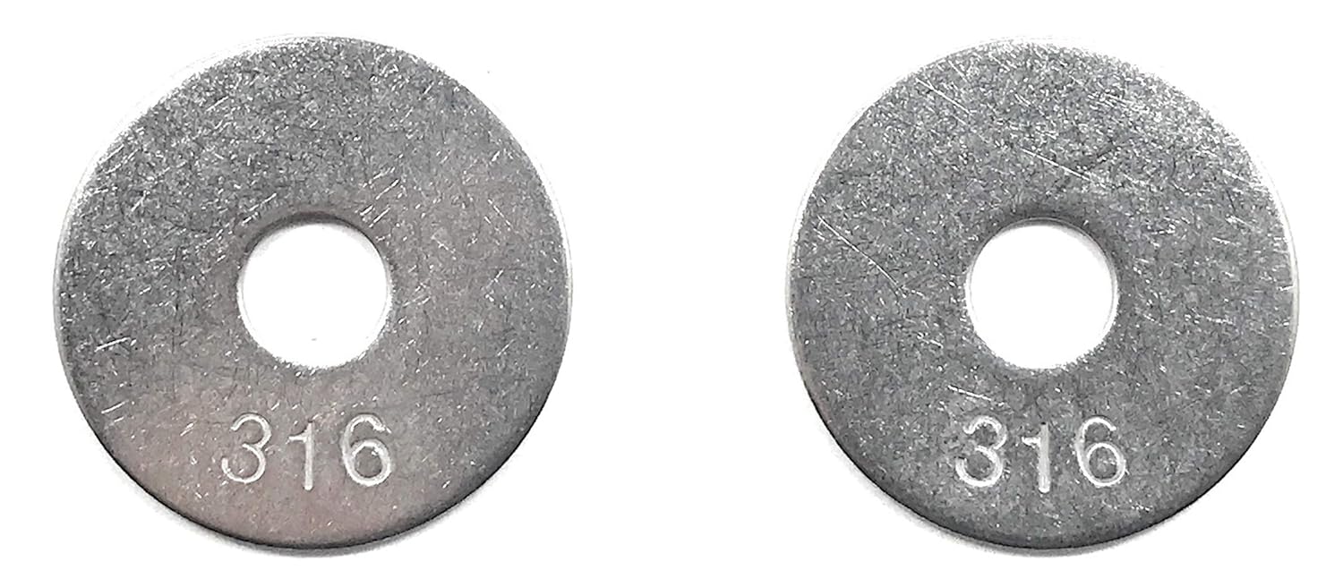 5/16 ID x 1-1/4 OD Stainless Steel Fender Washer Large OD Flat Washers .050 Thick 316 SS (25 Pieces)