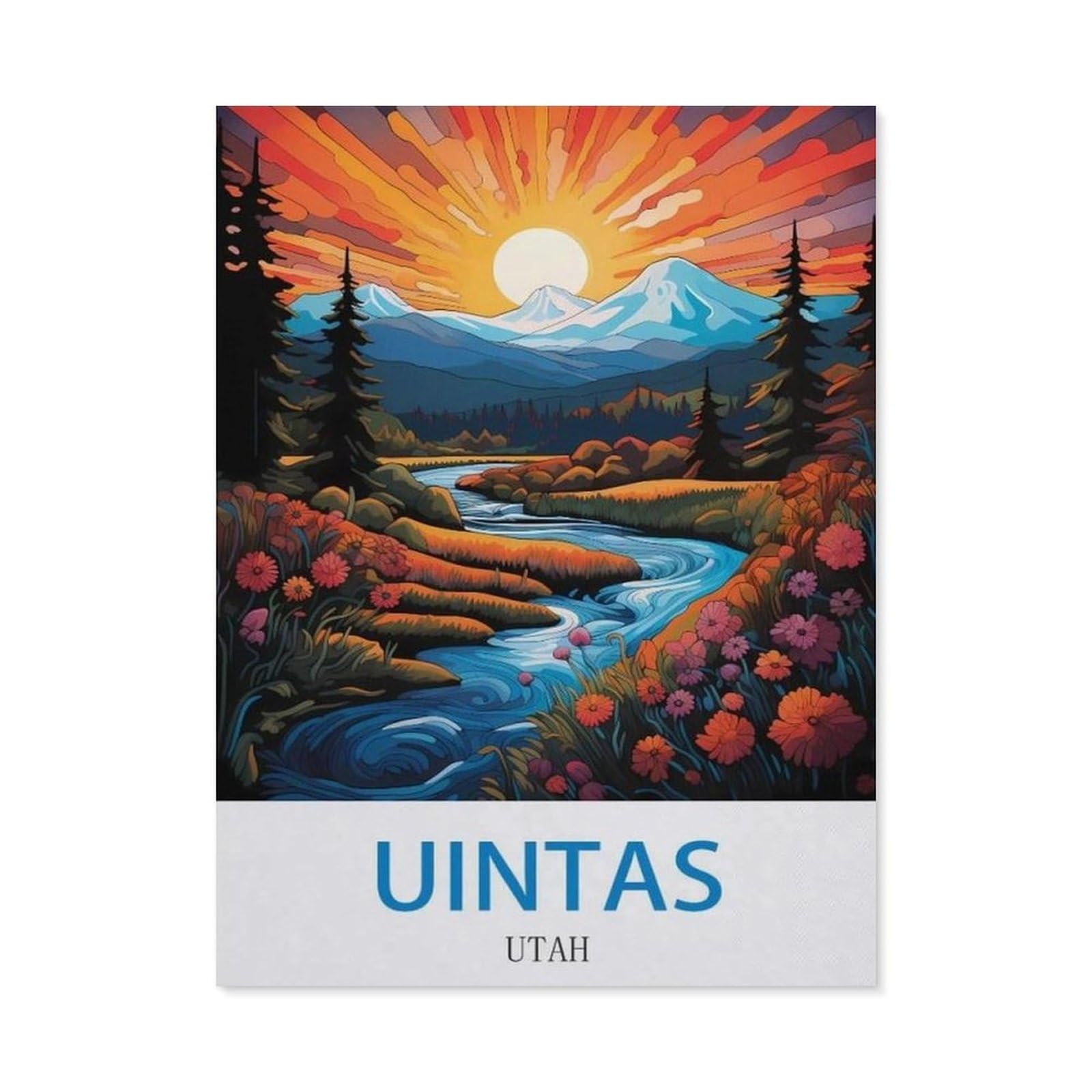 BEAYODKP Diamond Painting，Uintas Utah，Diamond Painting Art Embroidery Cross Stitch Pictures Gift Wall Decoration（50 x 60 cm/19.68 x 23.62 inches）-CL50