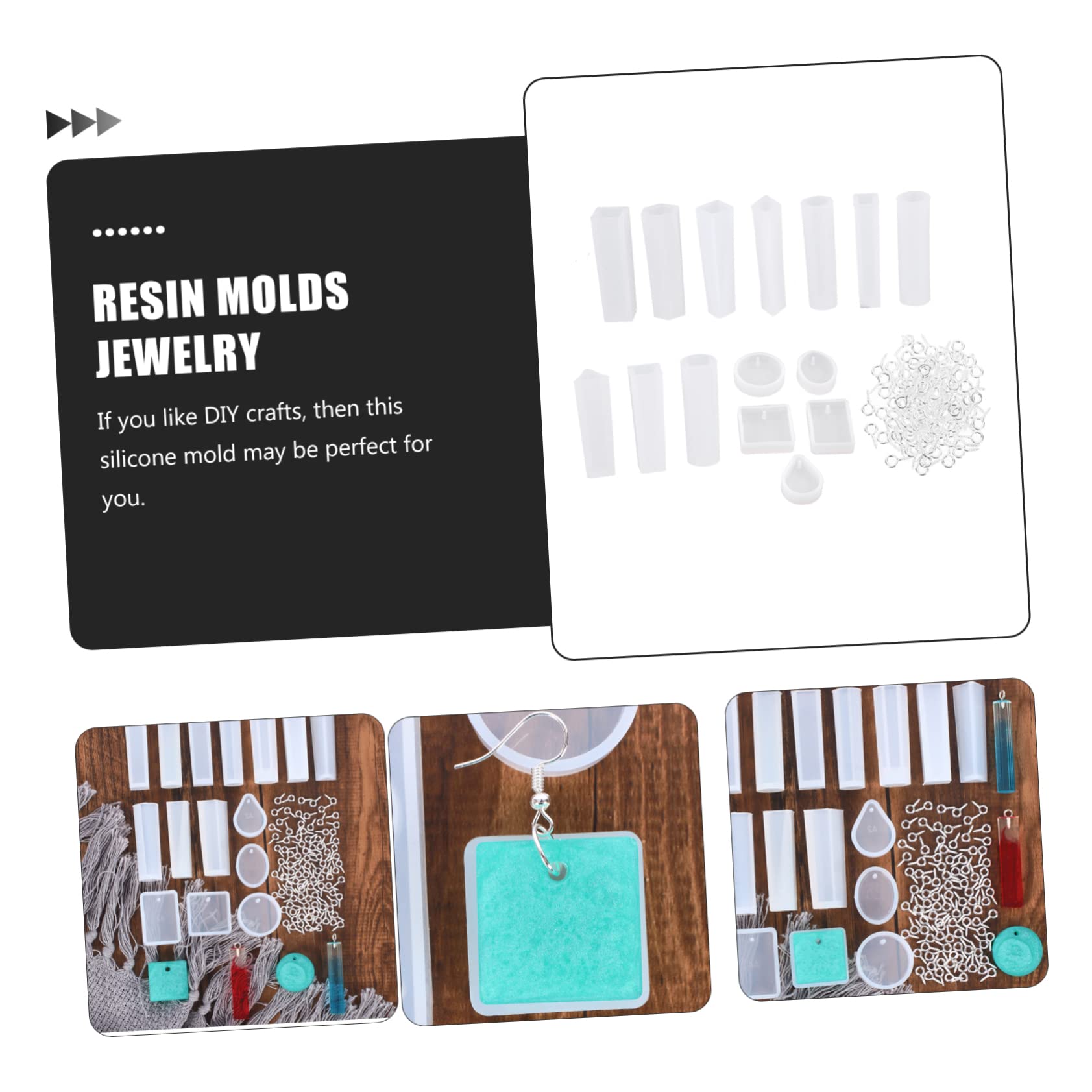 LALAFINA 4ensembles Moule Silicone pour Création De Bijoux avec Accessoires Kit De Fabrication De Pendentifs Et Charms pour Et Décoration