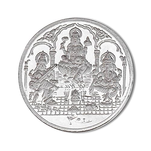 999 Silver Purity Ganesha + Lakshmi + Saraswathi 5 Gram Coin