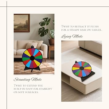 iElyiEsy 20 Inch Spinning Prize Wheel, 14 Slot Tabletop with Stand | Dry Erase Spinner Wheel for Carnival Game Party, Trade Show Classroom, Ruleta de Premios