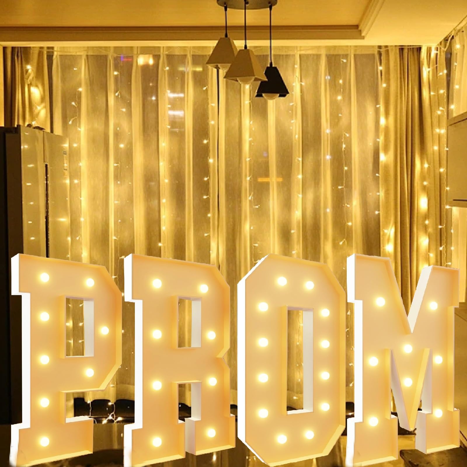 Letras De Marquesina De 3 Pies De Alto, Letras Iluminadas For Baile De Graduación, Letras De Mosaico con Luces, Letras Brillantes, Luz De Noche For Decoraciones De Graduación(4ft)