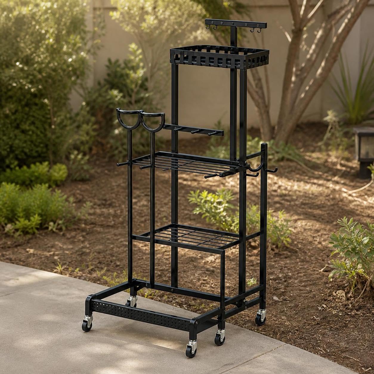 Rack Rangement pour Outils Jardin, Sans roues