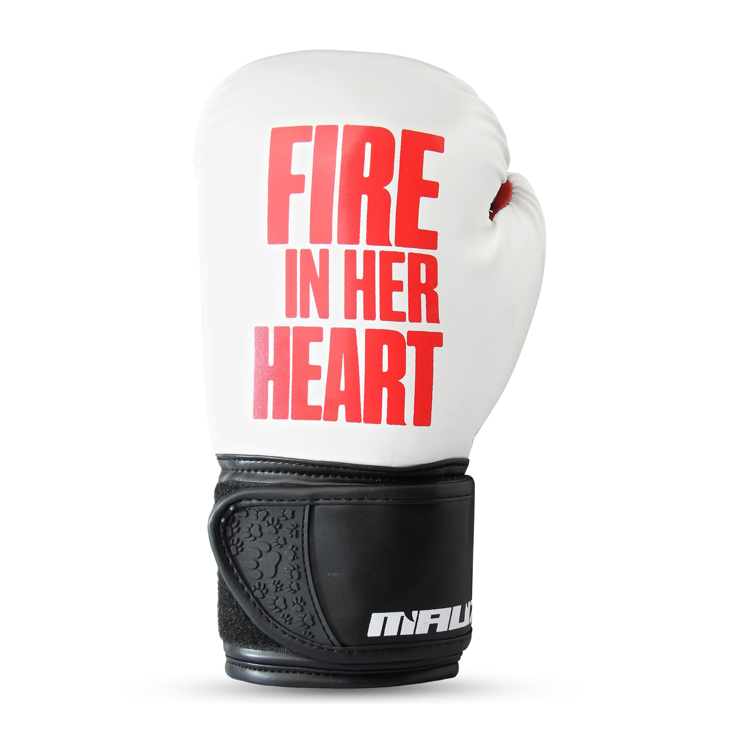 Mauzer Fire in Her Heart Warrior Series Women’s Boxing Gloves | HideTECH Synthetic Leather | EIA Impact-Absorbing Foam | Locked Thumb | Soft-Touch Inner Lining | 3” Hook & Loop Wrist Support-image-34