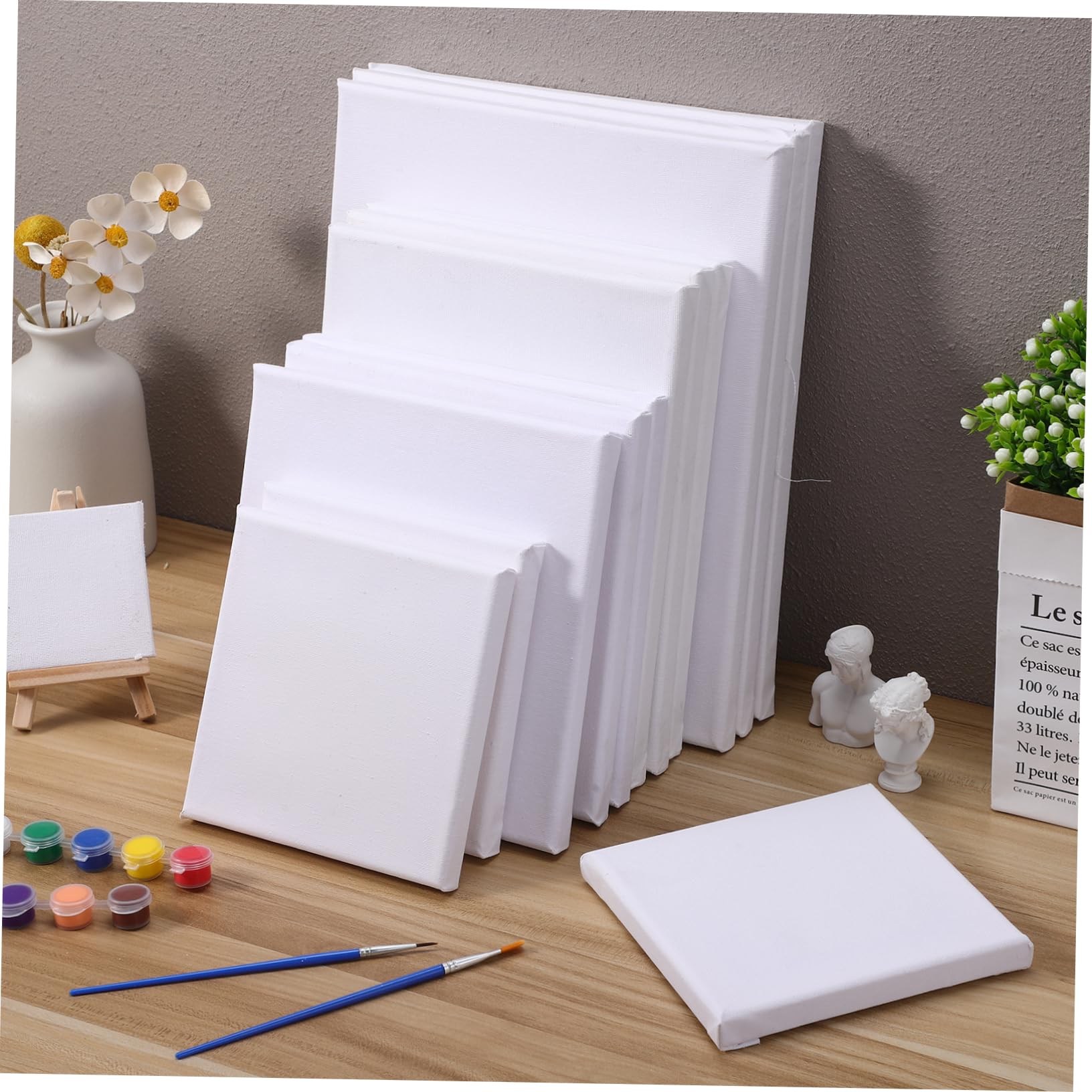 NUOBESTY 12 Piezas Lienzo De Algodón Para Pintar Tablero De Dibujo Para Artistas Paneles De Lienzo Pequeños Para Pintura Uso Estudio o Taller