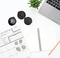 Vista 7 de Almohadilla de tinta compacta para huellas dactilares, juego de 10, color negro, almohadilla de tinta de huellas dactilares fácil de almacenar