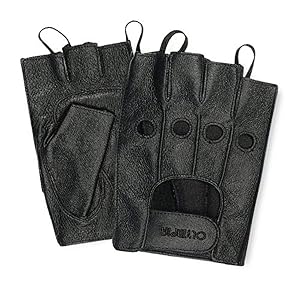 40717 Mens Fingerless Gel Gloves Black XX-Large