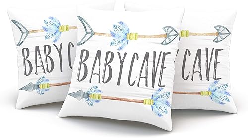 Miniatura 10 de Fundas de almohada decorativas de color azul, gris y blanco, cueva de bebé, bohemio, tribal, niño, guardería, cojín personalizable, rectangular,