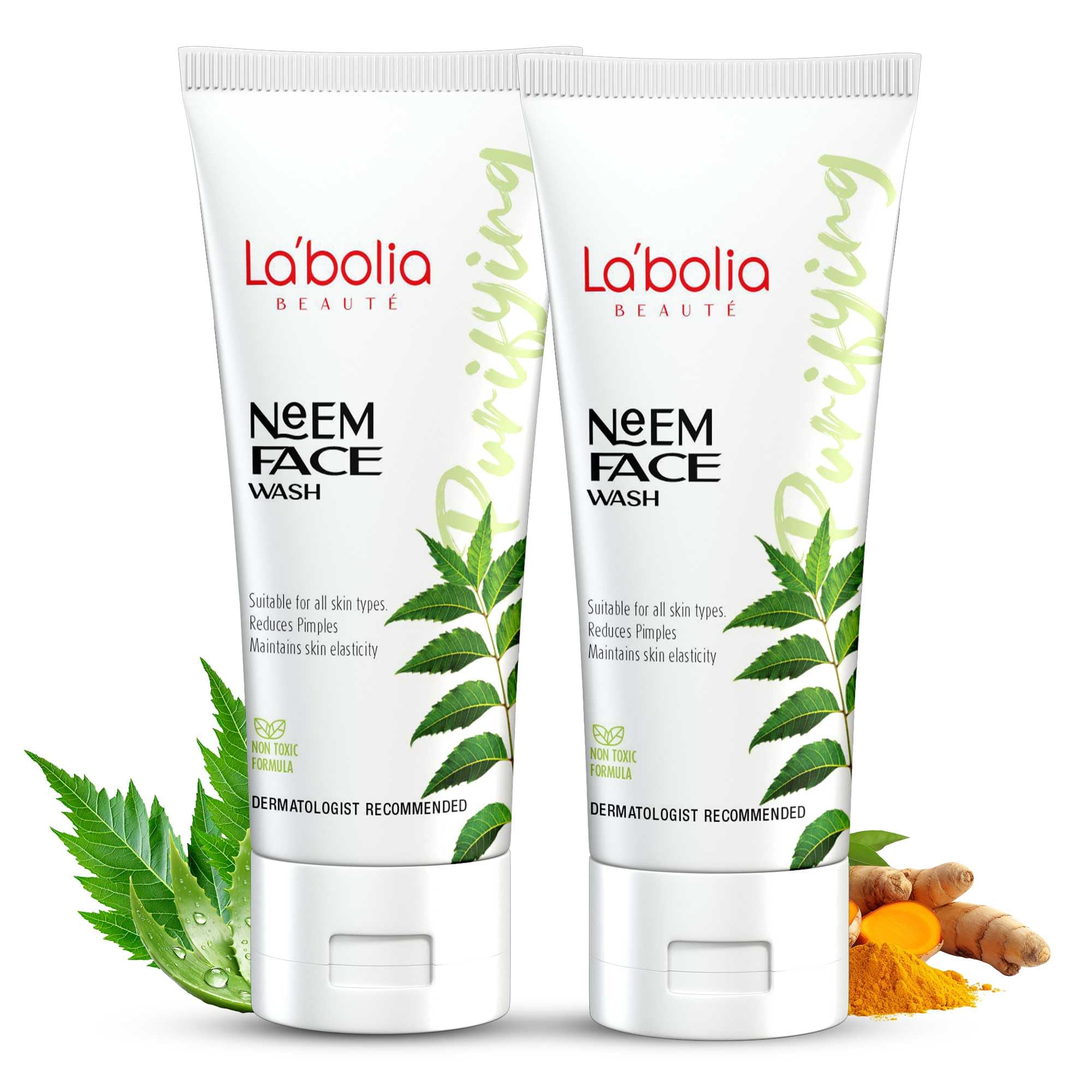 Beaute Neem Face Wash | Reduce Tanning & Pimples | Non Toxic | Suitable for All Skin Types (50g, 2)