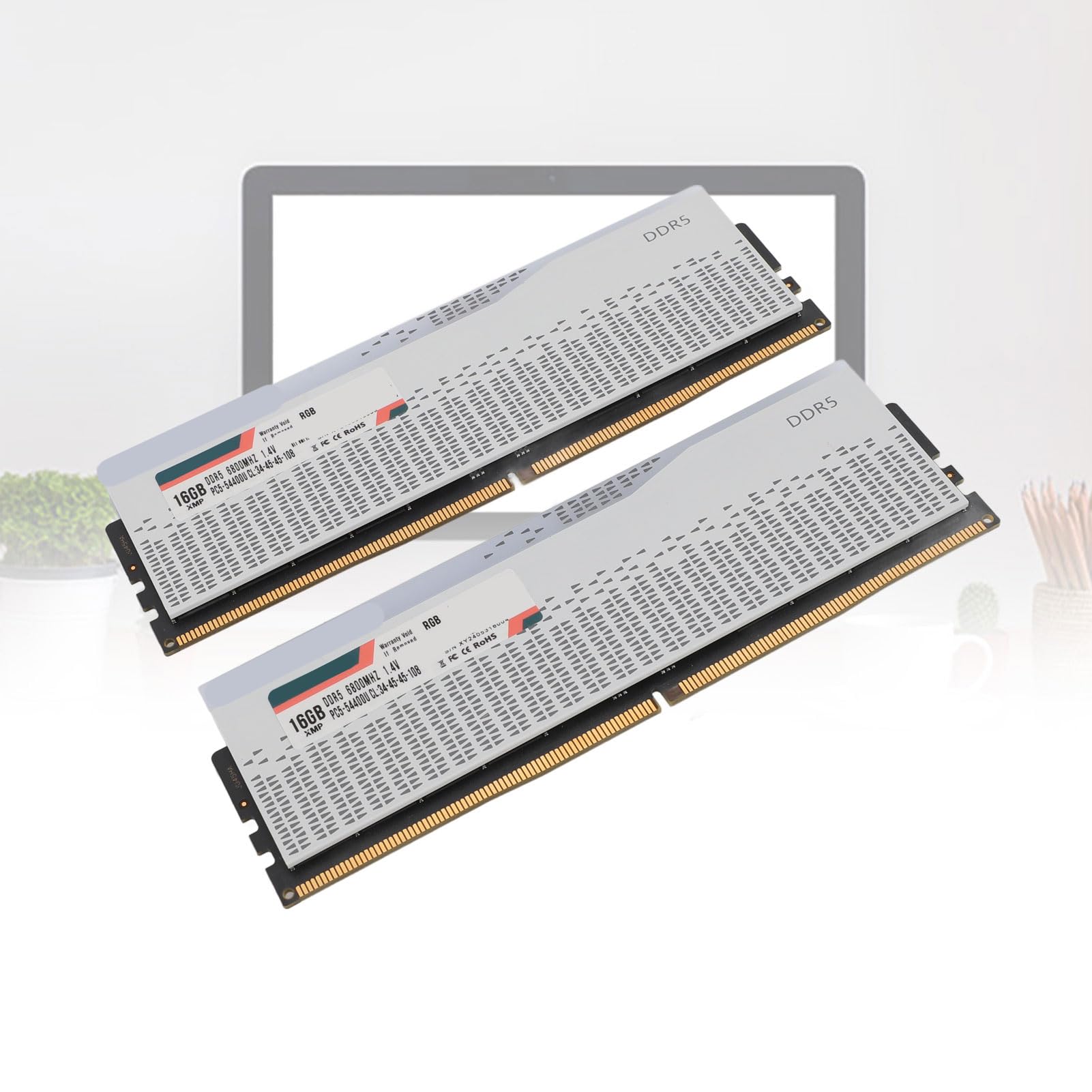 Zestaw Pamięci RAM DDR5 32 GB, przepustowość 6800 MHz PC5-54400U CL34-45-45-108 Pamięć RGB, Ulepszone Zarządzanie energią Zapewniające stabilność Systemu