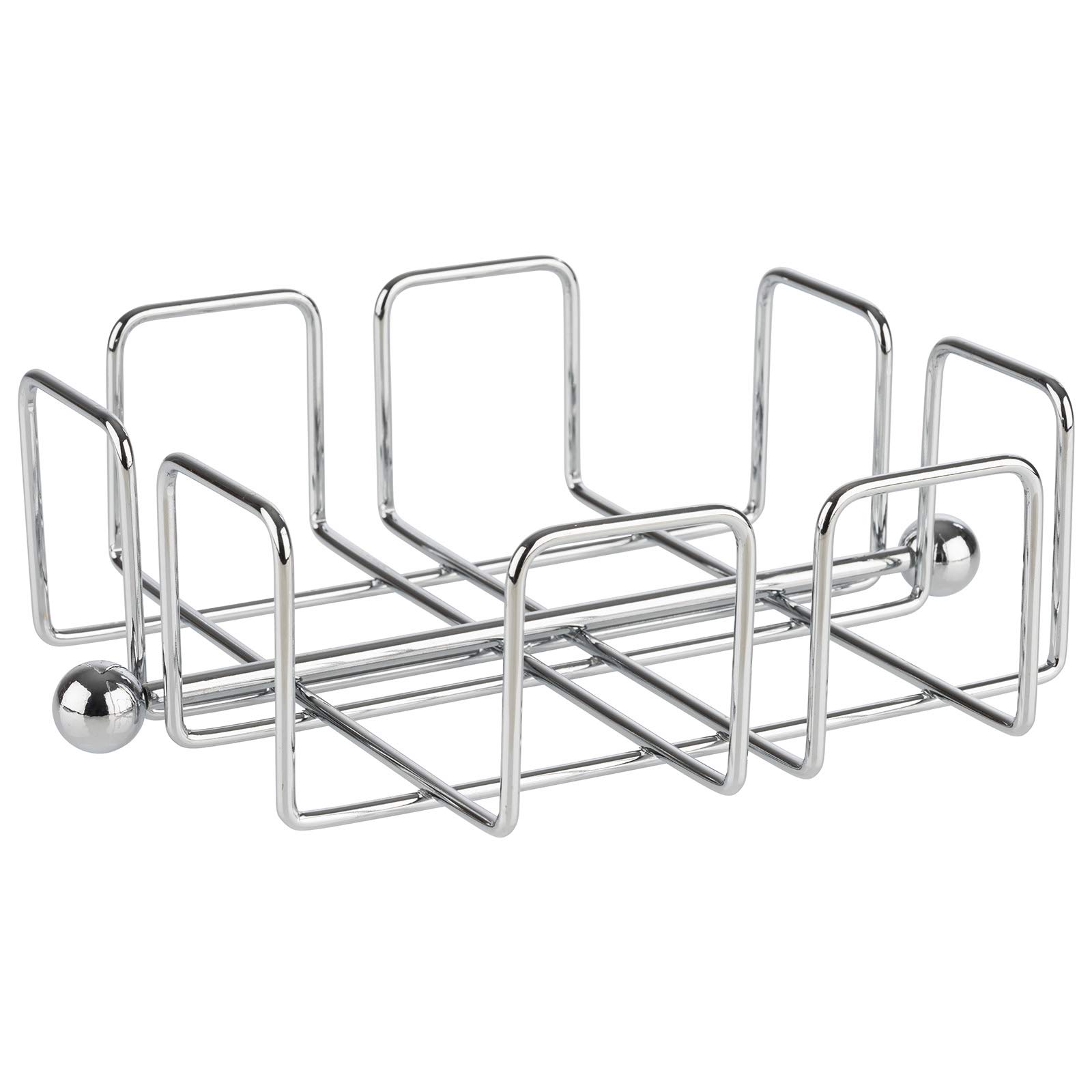 APS Uchwyt na serwetki "drut" wykonany z chromowanego metalu, 1/4 złożony, w zestawie z wagą, 19 x 19 cm, wysokość 6,5 cm, na 50 serwetek