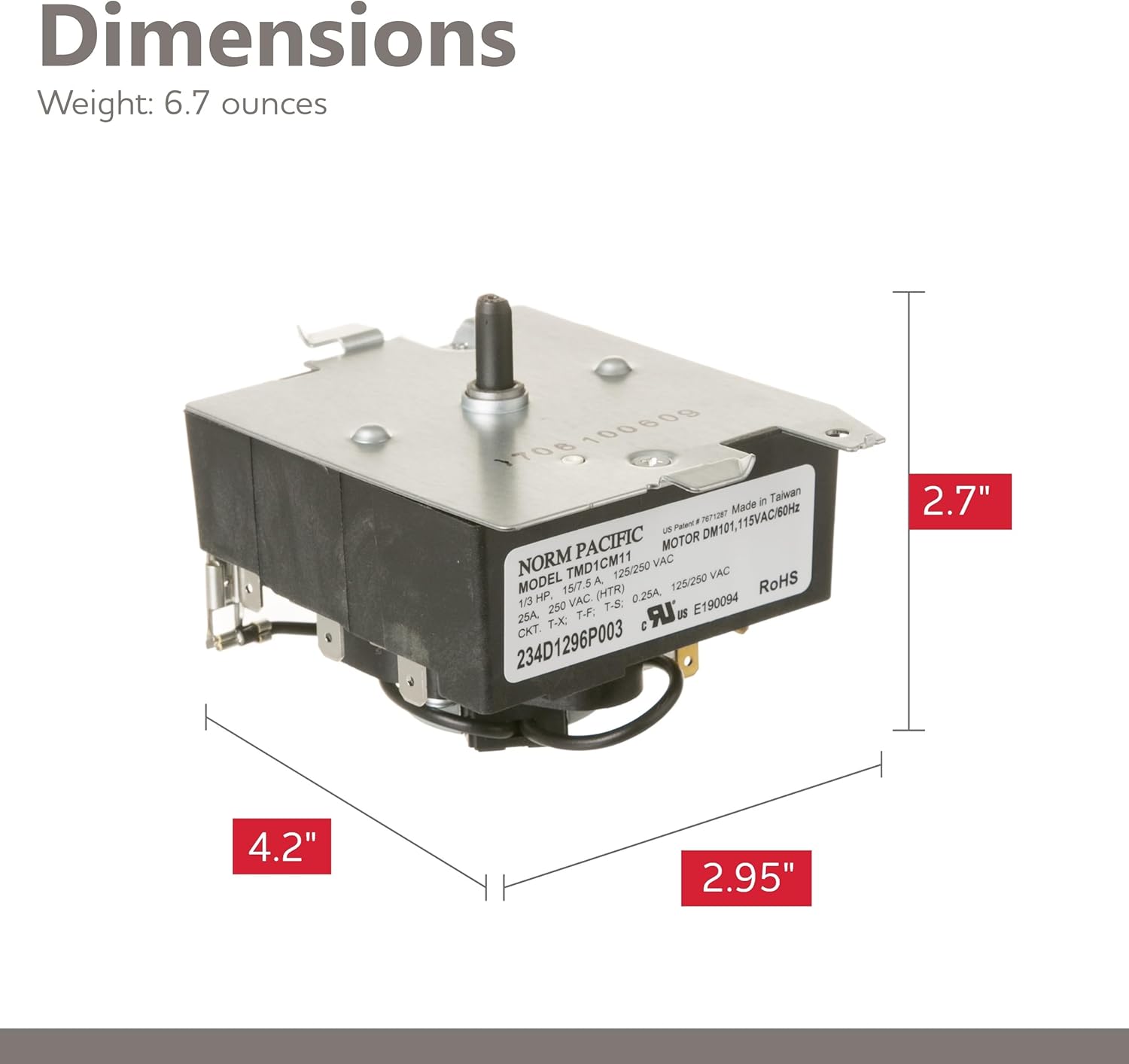 Parts Master Replacement for GE/Hotpoint Dryer Timer - WE04X20415, PS9491767, AP5805477 - Hotpoint/GE Appliance Dryer Timer - 1-Year Limited Warranty
