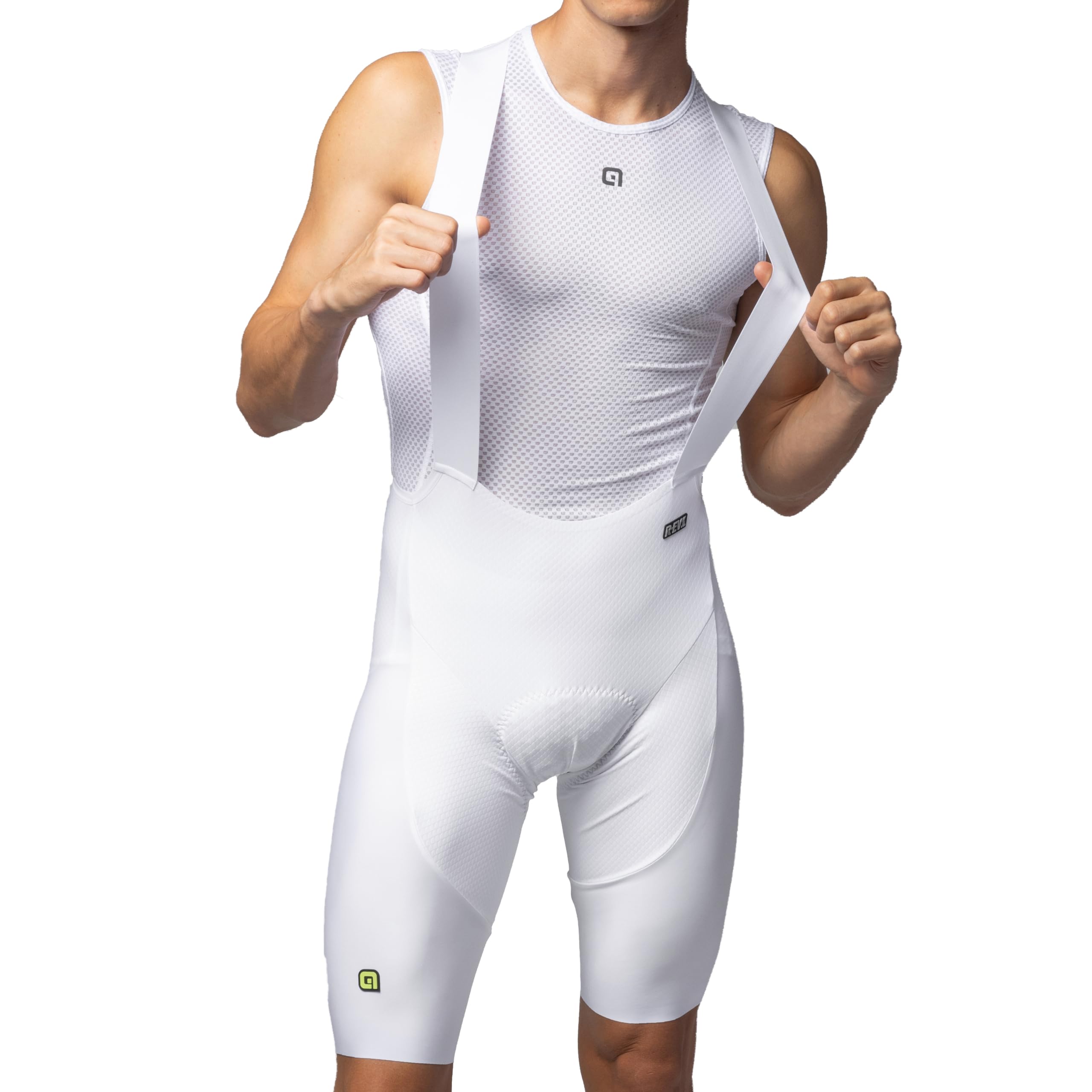 Alé Cycling Men's R-EV1 Voltage Bib Shorts, White, L